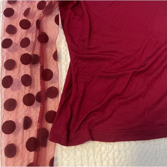 Chic Sheer Polka-dotted V-neck top - Picture 4 of 6